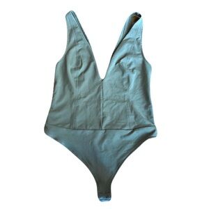 Free People Deep V Neck Bodysuit Size S